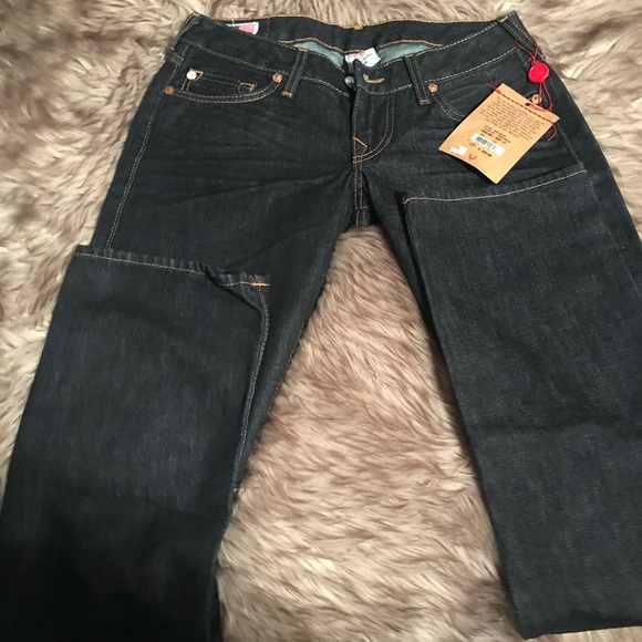 True Religion Pants - True religion dark blue straight leg denim jeans size 28 Christina “1956”